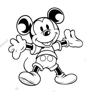 Mickey Mouse Dancing In Colorful Shorts Coloring Page 46584-38798