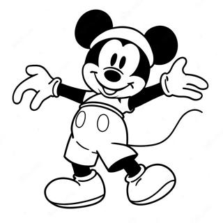 Mickey Mouse Dancing In Colorful Shorts Coloring Page 46584-38799