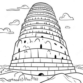 Detailed Tower Of Babel Coloring Page 46594-38784