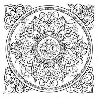 Easy Islamic Art Mandala Coloring Page 46613-38810