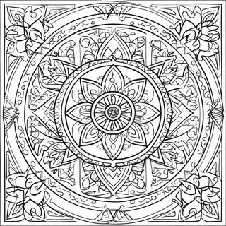 Easy Islamic Art Mandala Coloring Page 46613-38811