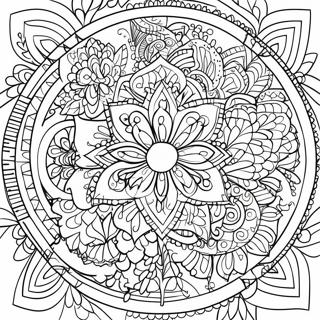 Easy Islamic Art Mandala Coloring Page 46613-38812