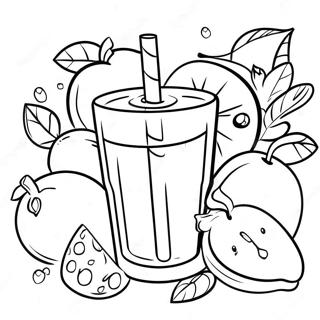 Colorful Fruit Juice Coloring Page 46624-38823