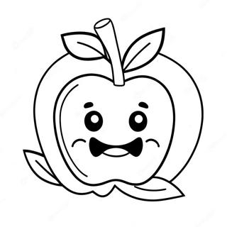 Cute Cartoon Apple Coloring Page 46634-38829