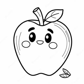 Cute Cartoon Apple Coloring Page 46634-38831