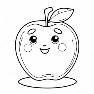 Cute Cartoon Apple Coloring Page 46634-38832