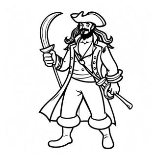 Pirate Captain Hook With Sword Coloring Page 46644-38833