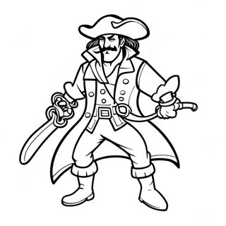 Pirate Captain Hook With Sword Coloring Page 46644-38836