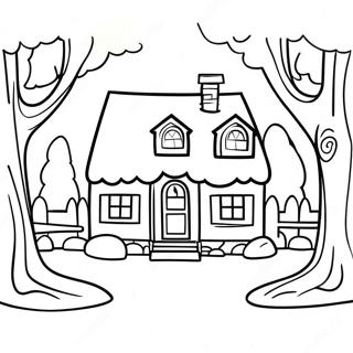 Cozy Little House In The Big Woods Coloring Page 46674-38857