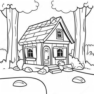 Cozy Little House In The Big Woods Coloring Page 46674-38858