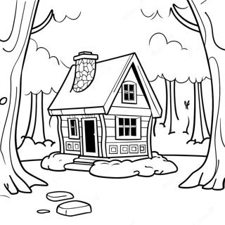 Cozy Little House In The Big Woods Coloring Page 46674-38859