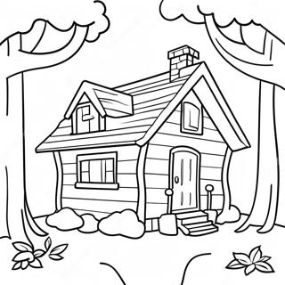 Cozy Little House In The Big Woods Coloring Page 46674-38860