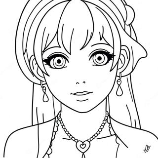 Anime Beauty Coloring Page 46703-38878