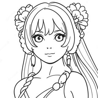 Anime Beauty Coloring Page 46703-38879