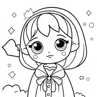 Cute Anime Girl With Big Eyes Coloring Page 46704-38882