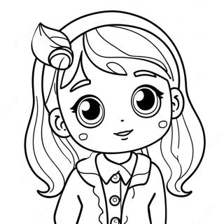 Cute Anime Girl With Big Eyes Coloring Page 46704-38884