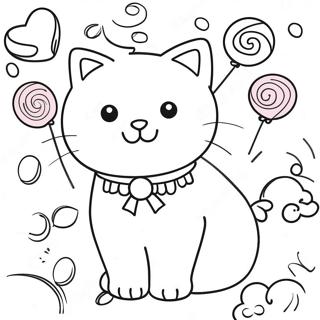 Candy Cat Coloring Page 46713-38888