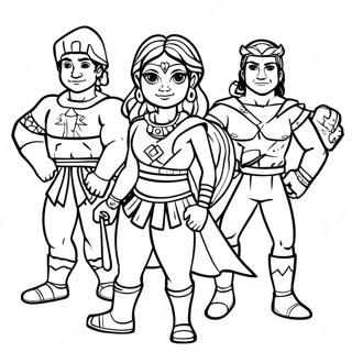 Maya And The Three Heroes Coloring Page 46724-38907