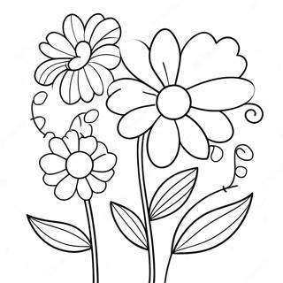 Cute Mother S Day Flowers Coloring Page 4672-3757