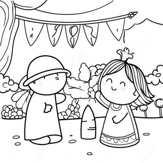 Colorful Dia Del Nino Festival Scene Coloring Page 46734-38901