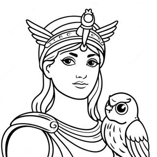 Athena With Owl Coloring Page 46744-38910