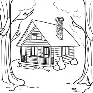 Cozy Cabin In The Woods Coloring Page 46794-38955