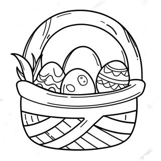 Easter Basket With Colorful Eggs Coloring Page 4681-3763