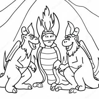 Fiery Furnace With Dragons Coloring Page 46834-38983