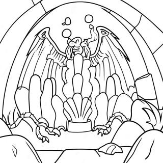 Fiery Furnace With Dragons Coloring Page 46834-38984