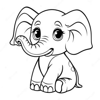 Cute Baby Elephant Coloring Page 46844-38979