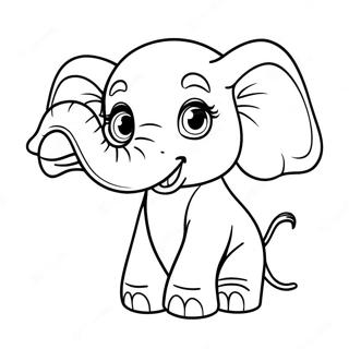 Cute Baby Elephant Coloring Page 46844-38980