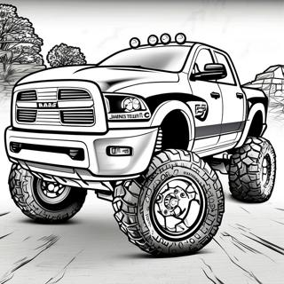 Dodge Ram 1500 Diesel Lifted Truck Coloring Page 46853-38986