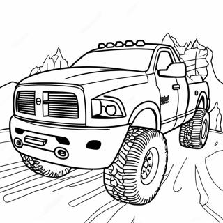 Custom Lifted Dodge Ram 1500 Truck Coloring Page 46854-39001