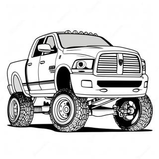 Custom Lifted Dodge Ram 1500 Truck Coloring Page 46854-39002