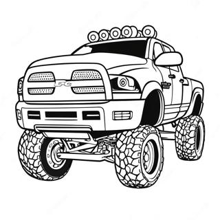 Custom Lifted Dodge Ram 1500 Truck Coloring Page 46854-39003