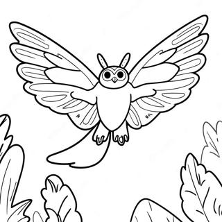 Mothman In Flight Coloring Page 46884-39023