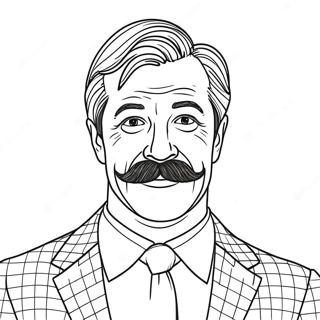 Ted Lasso With A Mustache Coloring Page 46894-39046