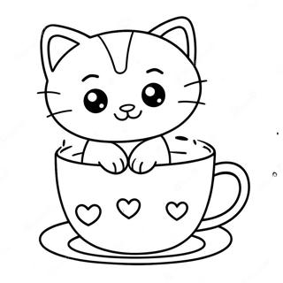 Cat In Cup Coloring Page 46903-39030