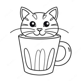 Cat In Cup Coloring Page 46903-39031