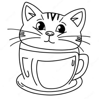 Cat In Cup Coloring Page 46903-39032