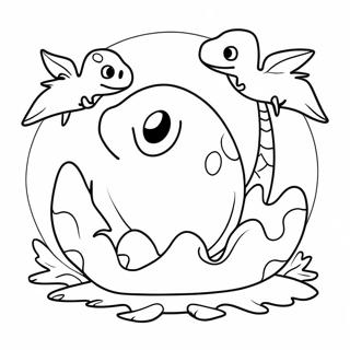 Colorful Dino Egg Nesting Scene Coloring Page 46944-39069