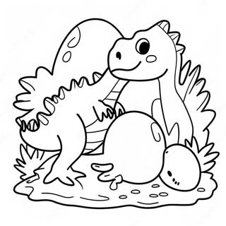 Colorful Dino Egg Nesting Scene Coloring Page 46944-39072