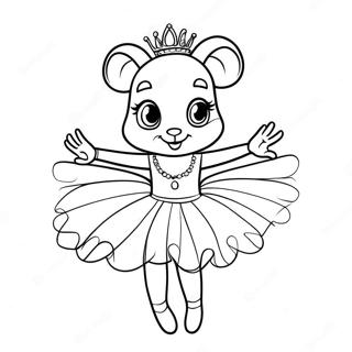 Angelina Ballerina In A Beautiful Tutu Coloring Page 46994-39109