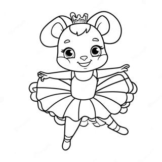 Angelina Ballerina In A Beautiful Tutu Coloring Page 46994-39110