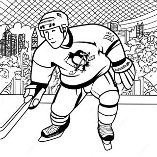 Pittsburgh Penguins Player Skating Coloring Page 47014-39132