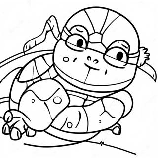 Funny Ninja Turtles Face Coloring Page 47024-39135