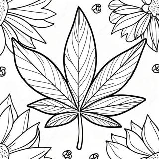 Chill Vibes Cannabis Leaf Coloring Page 4702-3784