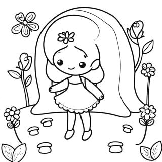 Whimsical Fairy Garden Scene Coloring Page 47034-39141