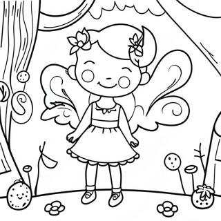 Whimsical Fairy Garden Scene Coloring Page 47034-39143