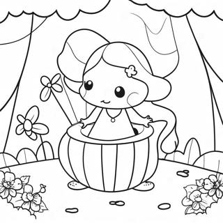 Whimsical Fairy Garden Scene Coloring Page 47034-39144